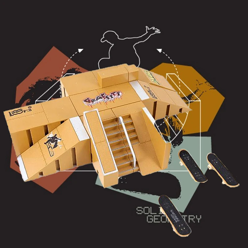 

2019 Skate Park Pieces For Deck Fingerboard Technology Mini Finger Skateboard Parks Ultimate Fun Building Puzzle Newly Blocks