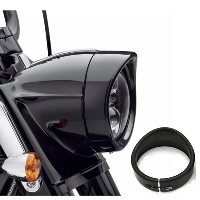 1pcs-7inch-black-Chrome-Headlight-Headlamp-Trim-Ring-For-Harley-Touring-Road-King-Electra-Glide