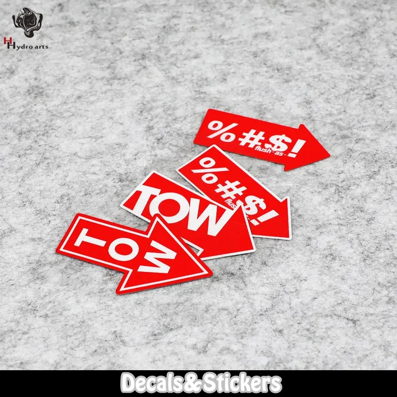 

NO.L004 TOW words % #$ Trailer Caution 3M Reflective Stickers MOTO GP Car Sticker Decals Racing Motorcycle