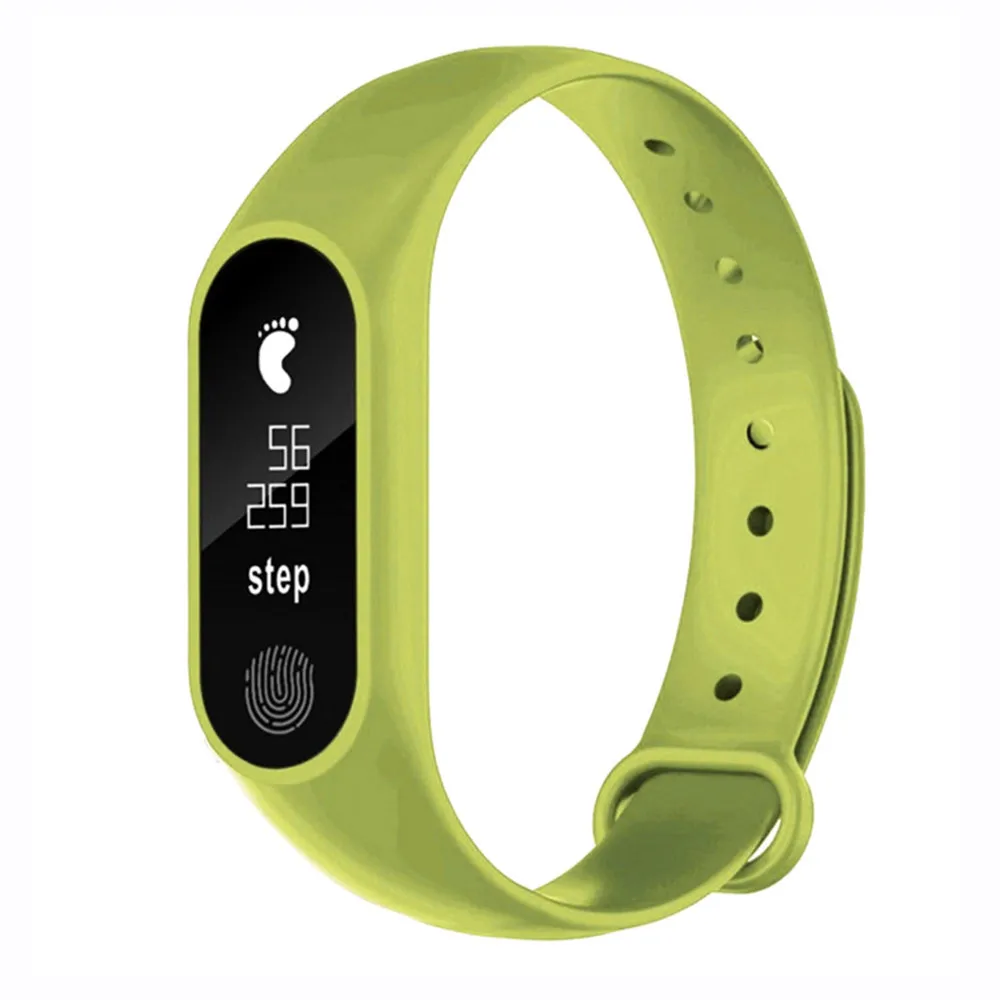 Умные часы многоцветные прочные для Amazfit Bip M2 спортивный Шагомер умный Браслет Пульс Bluetooth V4.0 для Fitbit часов - Цвет: Зеленый