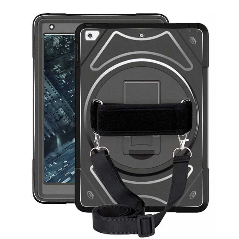 Case cover for ipad 9.7 360 degree Rotation shockproof Tablet Cases with adjustable shoulder strap Stand holder A1893 A1954 | Компьютеры и