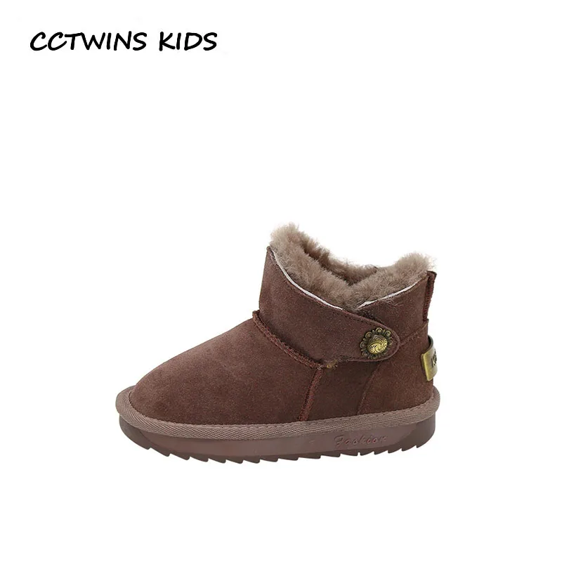 

CCTWINS KIDS 2018 Winter Baby Boy Brand Snow Boot Children Genuine Leather Shoe Girl Fashion Ankle Boot Black CS1723