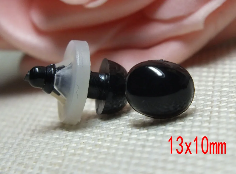 Fress Ship 13x10mmBlack Safety Eyes& Oval Nose For Crochet Doll-totally-50pcs