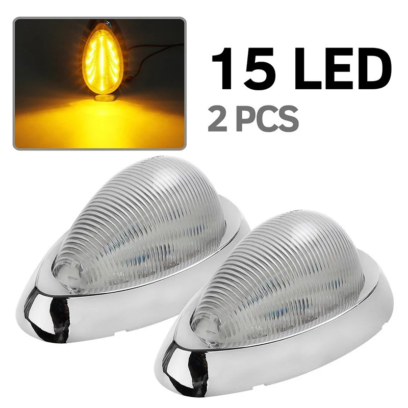Car LED Interior Dome Light Chrome Yellow Warning Lamp for 12V-24V Truck Trailer Lorry | Автомобили и мотоциклы