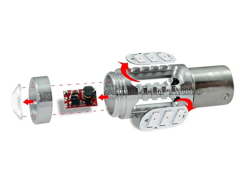 ShinMan 2 шт. 1156/BA15S/P21W S25 7,5 Вт бесполярности автомобиля светодио дный для Volvo XC90 2007-2013 Поворотники передние свет Winker