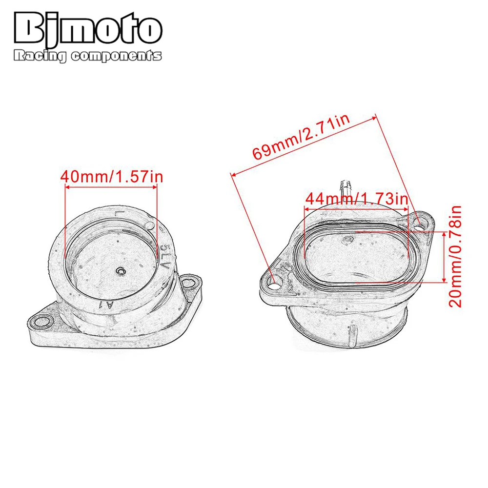 Карбюратора мотоцикла Интерфейс впускной коллектор адаптер для Yamaha FZS1000 FZ1 Fazer 1000 2001-2003 2004 2005 5LV-13586-01
