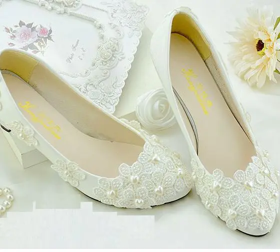 wedopus new style open toe bridal ivory satin wedding shoes mid heel