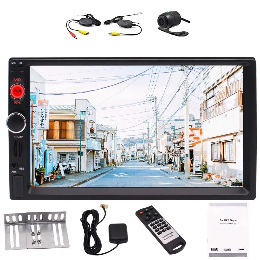 

FM Player Support Bluetooth/USB/TF with Remote Control, Support GPS Navigation with 8GB Map Card, Support Cam-In with Backup Cam