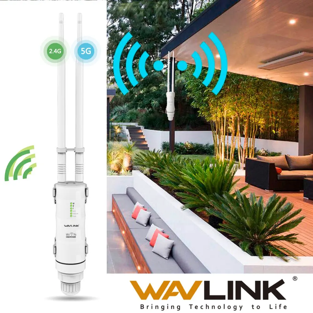 Wavlink AC600 27dBm Wifi удлинитель высокой мощности открытый Wifi повторитель 2,4G/150 Мбит/с+ 5 ГГц/433 Мбит/с беспроводной Wifi маршрутизатор с WISP