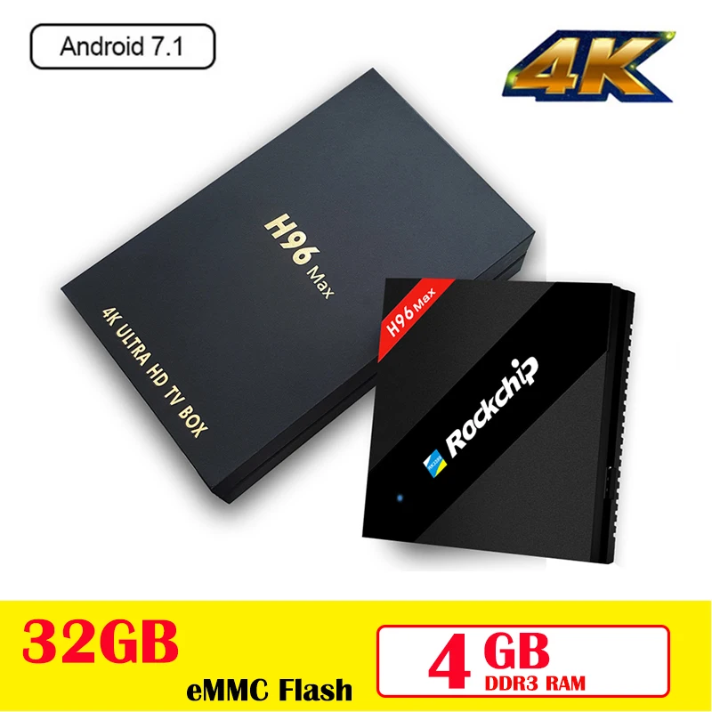 

Android 7.1 TV Box H96 MAX RK3399 Quad Core 4GB 32GB Set Top Box 2.4G 5G WiFi 100Mbps USB 3.0 BT 4.0 4K h96 pro MAX Media Player