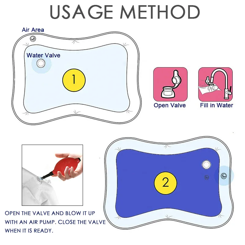Summer Creative Dual Use Toy Baby Inflatable Patted Pad Baby Training Water Cushion Kids Prostrate Mat Growth Toys Non-toxic Summer Creative Dual Use Toy Baby Inflatable Patted Pad Baby Training Water Cushion Kids Prostrate Mat Growth Toys Non-toxic