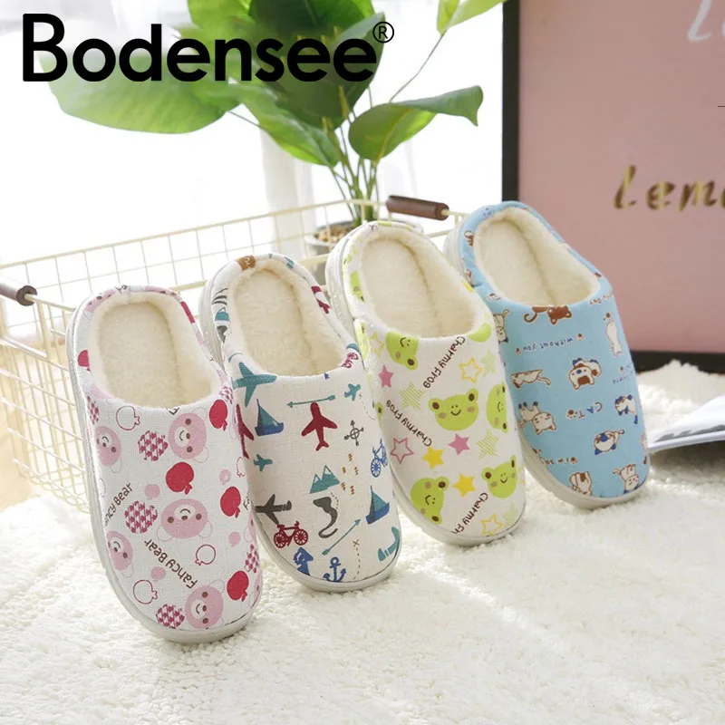 Beste Bodensee Kinderen Winter Slippers Kids Katoen Slippers Jongens Meisjes antislip Zachte Winter Warm Indoor Slaapkamer Vloer slipper Schoenen