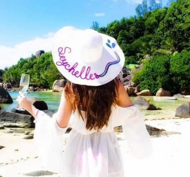 Шляпа женская Соломенная с надписью off duty|beach hat|fashion beach hatstraw hat |