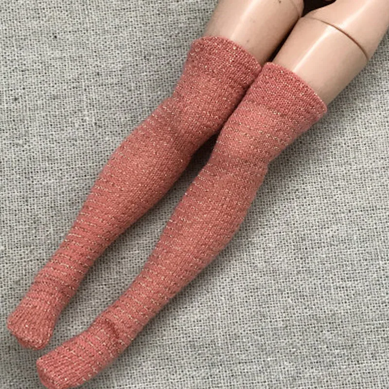 1 пара, блестящие кукольные чулки для кукол Blythe Blyth Azone, эластичные чулки до бедра, длинные носки для куклы Барби, 1:6, аксессуары