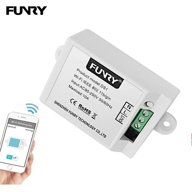

FUNRY Wifi Smart Switch Wireless Control Light Switch Timing Automation Module WiFI Wall Switch APP Control for Android & iOS
