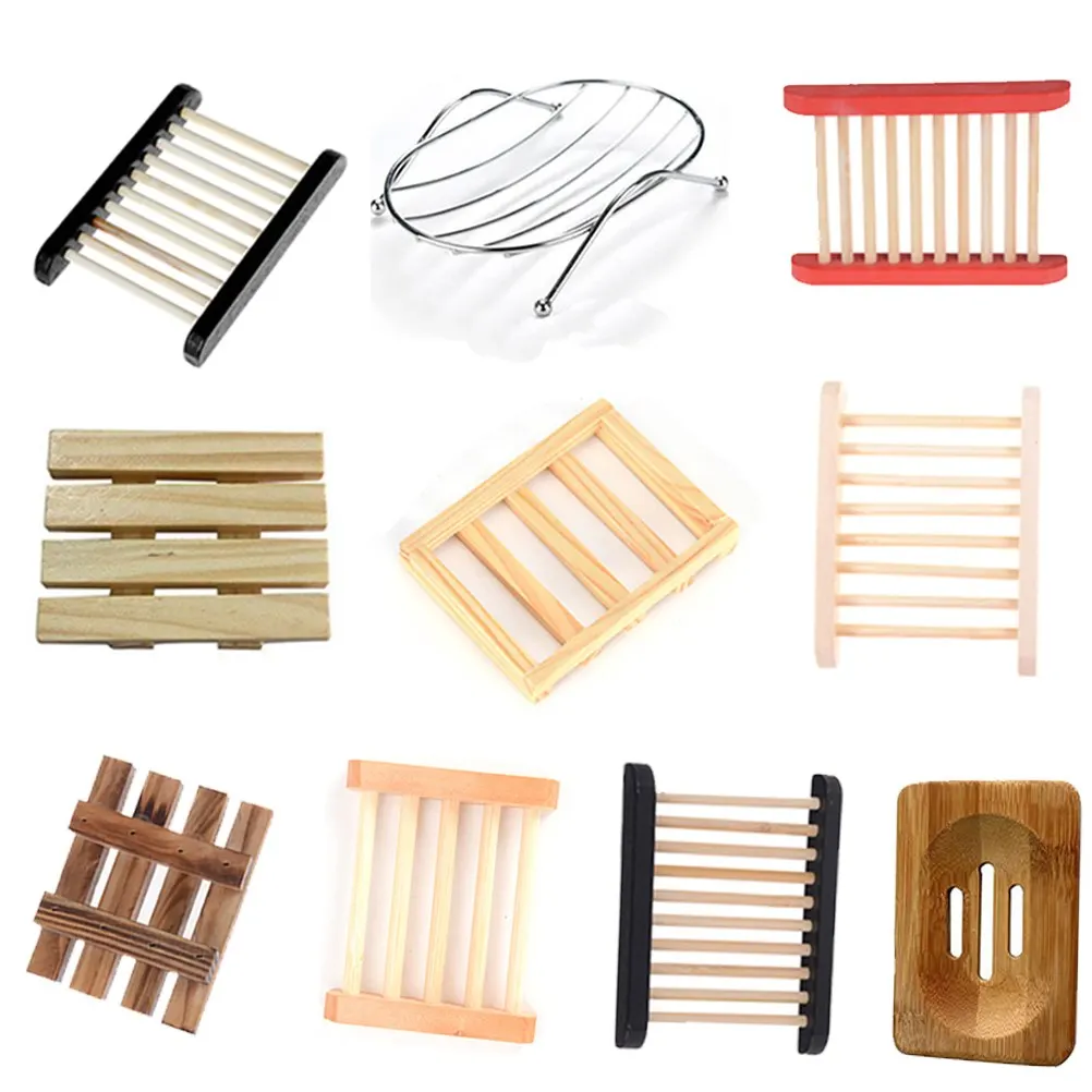 

Soap Dish Soap Soap Rack Plate Box Container Multi Wood/Plastic/SteelTray Holder Storage for Bathroom Bath Shower Plate Bamboo