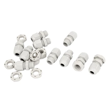 

10 M12 white plastic 3-6.5 mm waterproof cable glands plug