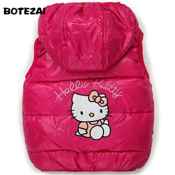 

Retail girl Autumn/winter waistcoat Hello Kitty vests children soft fleeces coats kids warm jackets best outerwear
