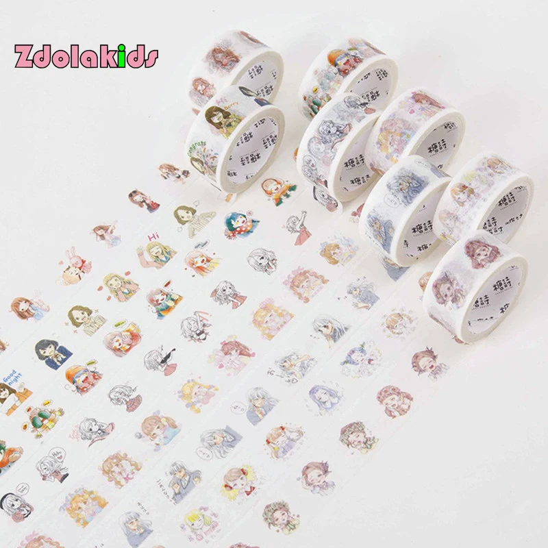 2CM*5M Cute Girl Masking Tape DIY Washi Tape Decoration Adhesive Tapes