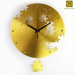 Простой Большой творческой Гостиная часы Ретро Настенные часы молчали современный дизайн обои Saati проигрыватели иглы часы WKP110