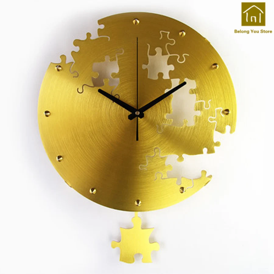 

Simple Large Art Creative Living Room Clock Retro Wall Clock Silent Modern Design Duvar Saati Turntable Needles Clocks WKP110
