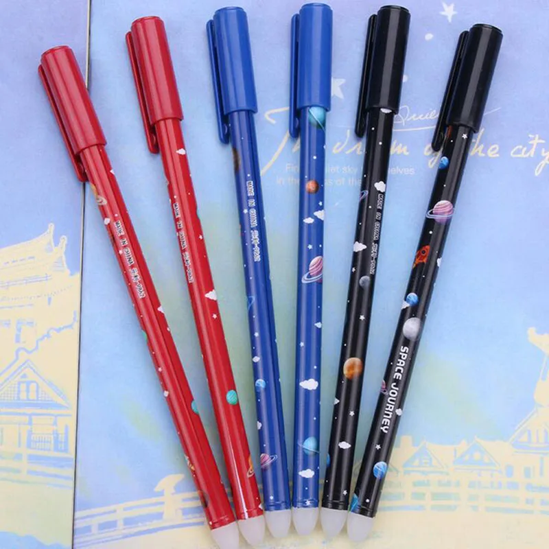 

3 Pcs South Korean Creative New Colorful Magic Universe The Easy Clean Neutral Pen Students Erasable Pen 0.38 Mm Students School