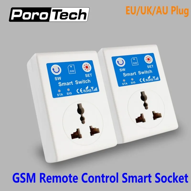 Wholesale 20PCS/lot GSM SMS Mobile Phone Remote Control Smart Socket SC1-GSMVC EU/UK/AU Plug GSM power Socket Smart Switch
