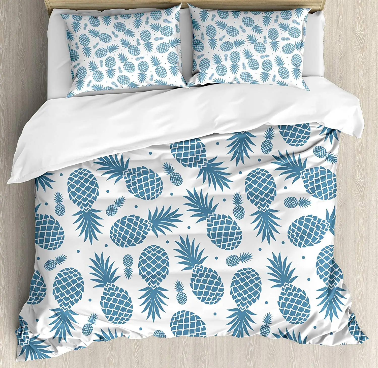 Pineapple Duvet Cover Set Island Themed Minimalistic Multi Sized Tropic