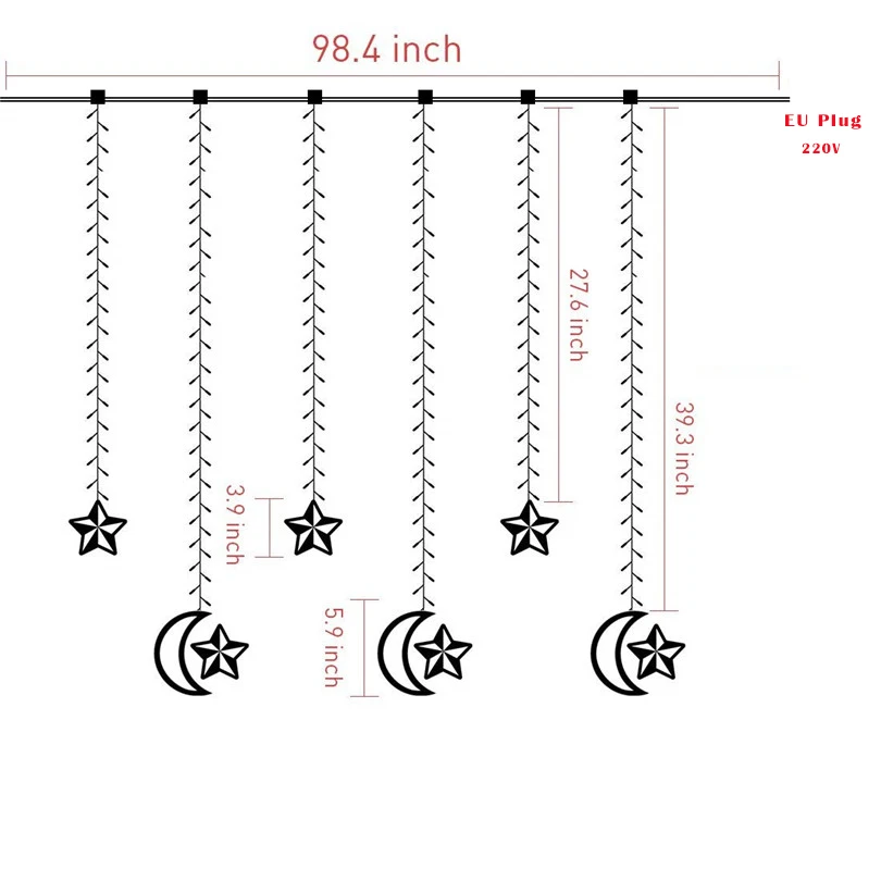 138Leds Moon Star String Lights Christmas Lights Outdoor Indoor LED Lamp Lights Decoration Holiday Lighting Party Wedding Party 138Leds Moon Star String Lights Christmas Lights Outdoor Indoor LED Lamp Lights Decoration Holiday Lighting Party Wedding Party