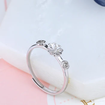 

Sterling Silver 925 Engagement Wedding Party Ring 6-9m Pearl or Round Bead Semi Mount Fine Jewelry Gift Flower
