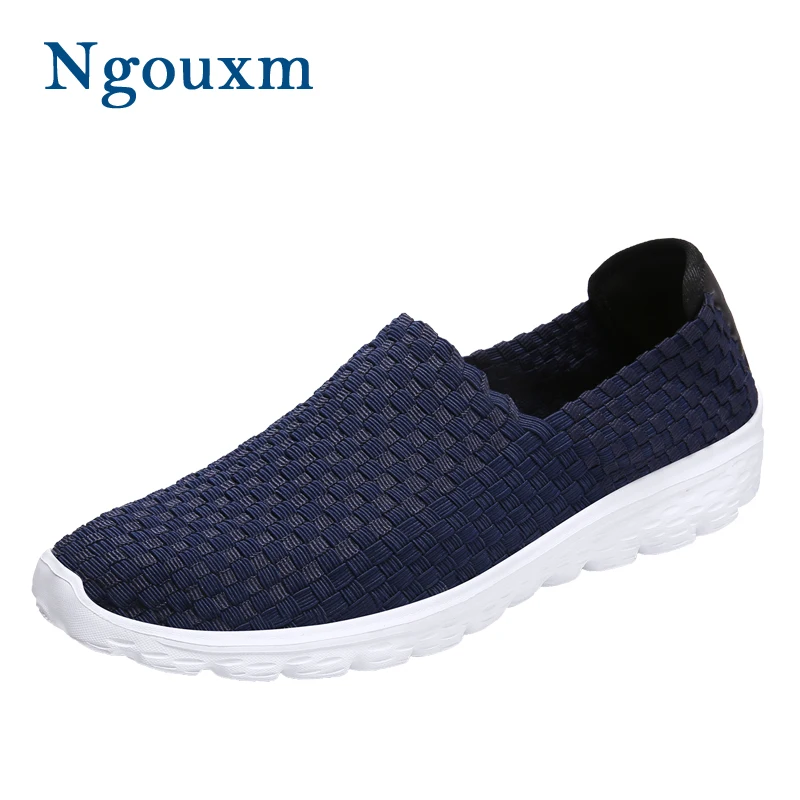 

Ngouxm Loafers Men New Fashion Spring Autumn Breathable Slip On Man Handmade Woven Casual Shoes Light Outdoor Male Footwear