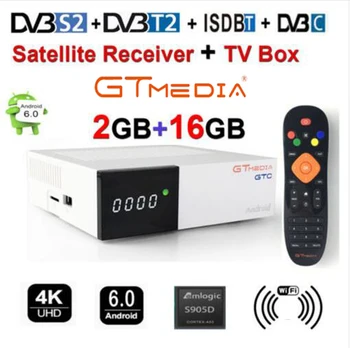 

Freesat GTC Receptor DVB-S2 DVB-C DVB-T2 Amlogic S905D android 6.0 TV BOX 2GB 16GB +1 Year cccam Satellite TV Receiver TV Box