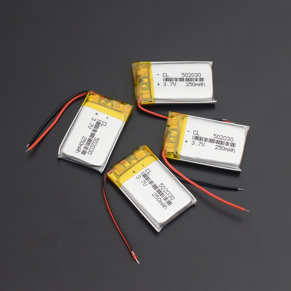 

1/2/4x 3.7V Polymer 250mAh 502030 Li-po Li-polymer Lithium Ion Battery For PSP MP3 GPS MID Bluetooth Headset PDA Pos Machines