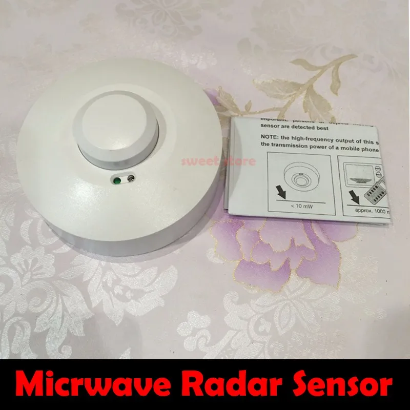 High Quality  220V 1200W Adjustable Microwave Radar Sensor Light Switch PIR Occupancy Body Motion Detector  (1)