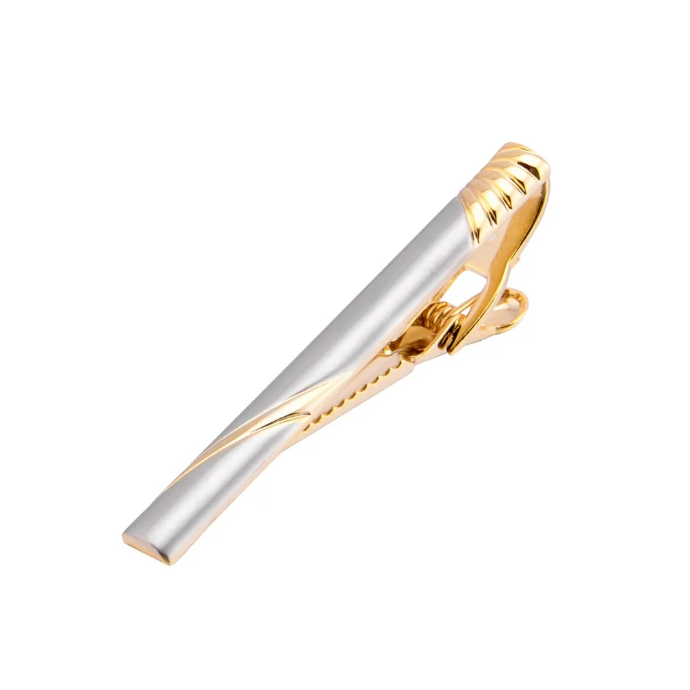 Tie Clip Tie Clips For Men Gold/Silver Plated Tie Pin Unique Design Box Pins Bar Company Meeting Banquet Suit Appointment QiQiWu