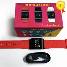 Лучший подарок для жены! Сенсорный экран цветные слова смарт-браслет пульсометр кровяное давление кислородный монитор Smartband браслет