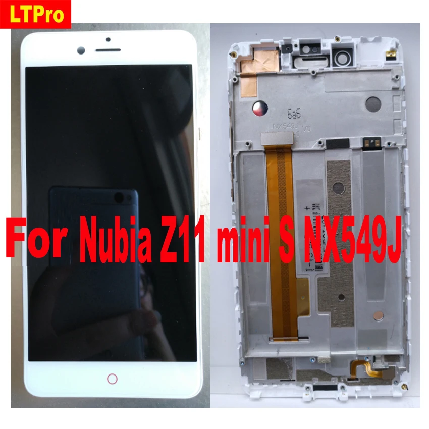 Goedkoop 100% Getest Werk Zwart Wit Sensor LCD Display Touch Screen Digitizer Vergadering met frame Voor ZTE Nubia Z11 mini S minis NX549J