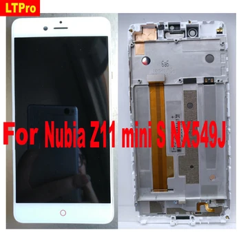 

100% Tested Work Black White Sensor LCD Display Touch Screen Digitizer Assembly with frame For ZTE Nubia Z11 mini S Minis NX549J