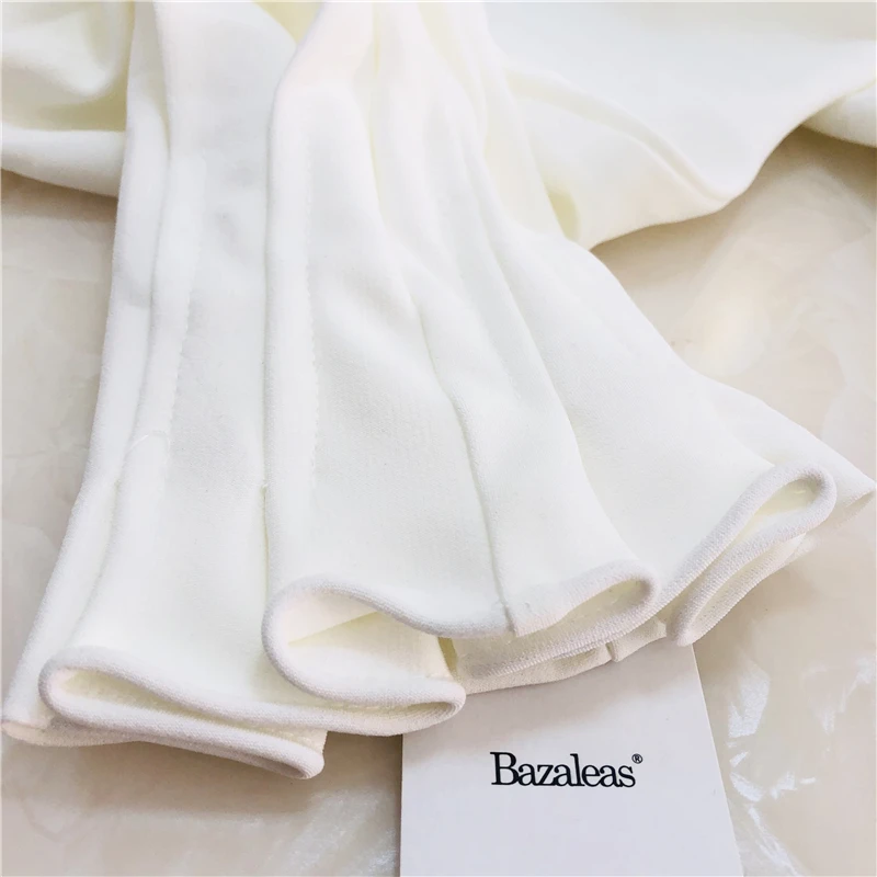 Bazaleas, белая, винтажная, тонкая, blusas mujer de moda,, модная, много пуговиц, глубокий v-образный вырез, блуза, harajuku, blusas, Повседневная