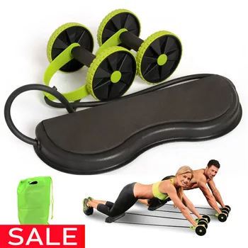 

Gym Equipment Exercise Machine AB Wheels Roller Stretch Elastic Abdominal Resistance Pull Rope Tool for Abdominal Muscle Trainer