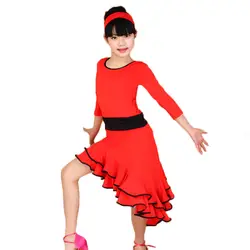 Латинское танцевальное платье для девочек модные бальные танцы платья для детей латинские танцевальные костюмы детские одежда для