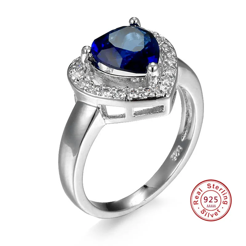 

New Engagement Rings 2ct Heart-Shaped Center Stone CZ Crystal 925 Sterling Silver Ring For Women Valentine's Day Gift Jewelry