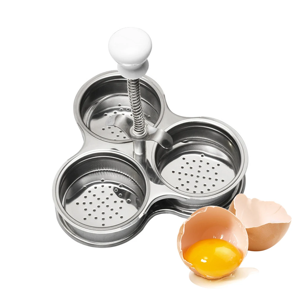 Egg Cooker Stainless Steel Egg Poacher Home Stovetop Egg Cooking Steamer Non toxic Rustproof and