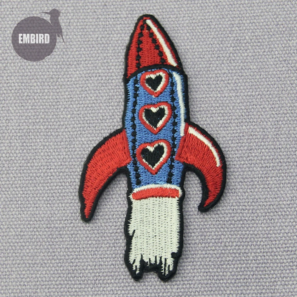 Patch Ricamate Patch Ricamate Fogli Rocket Space Shuttle Ceo-Friendly 3D Iron On Patch Kids Patch