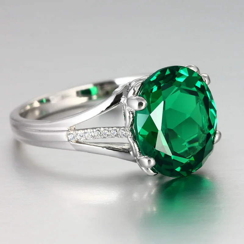 3  green stone women rings