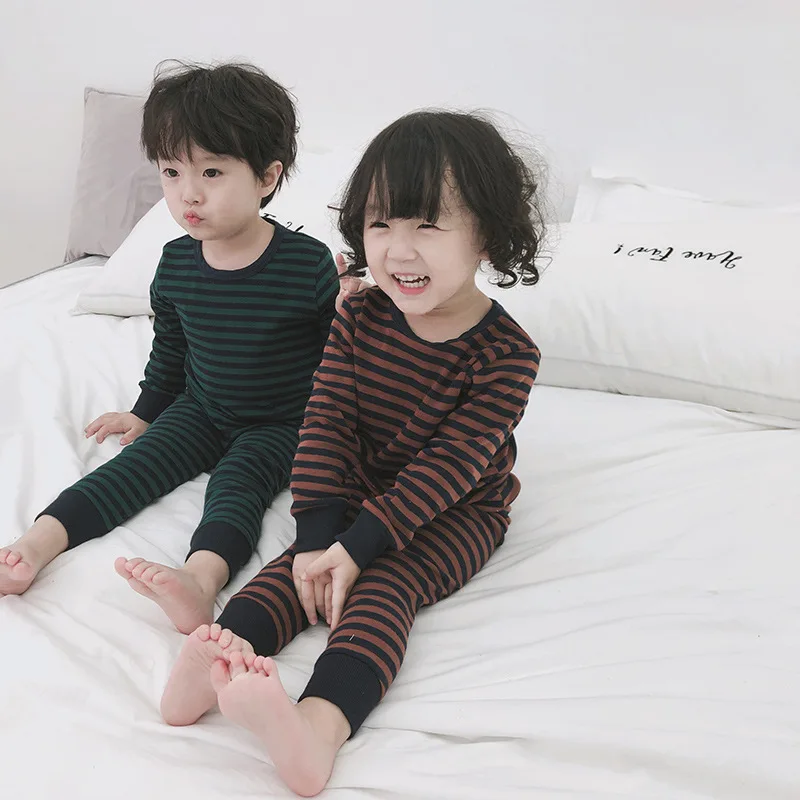 “ Pijamas de Algodão Outono Pequenas Homewear Pijamas Crianças