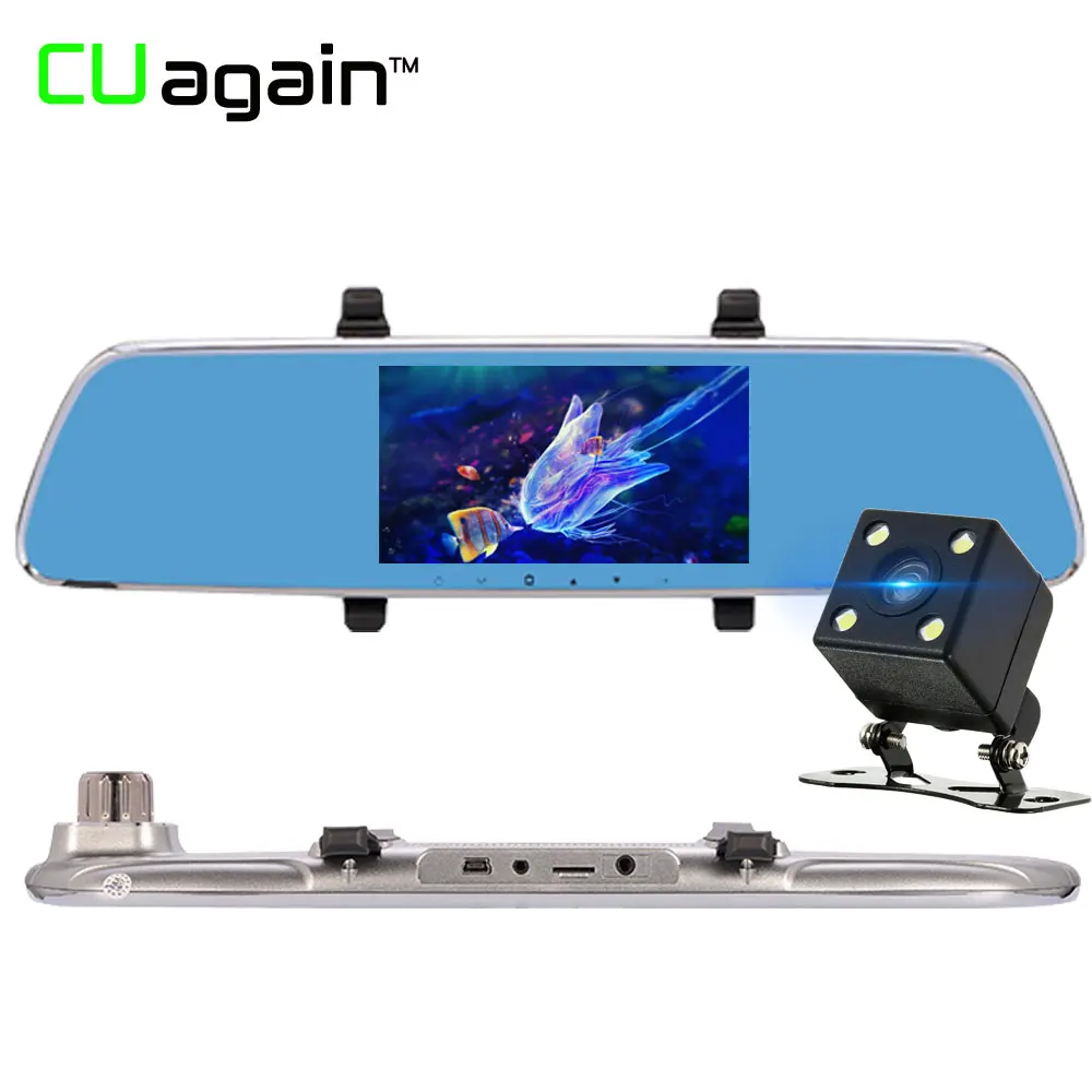 CUagain CU25 Review Mirror DVR G Sensor Motion Car Camera Dual Lens FHD 1080P Detect Parking