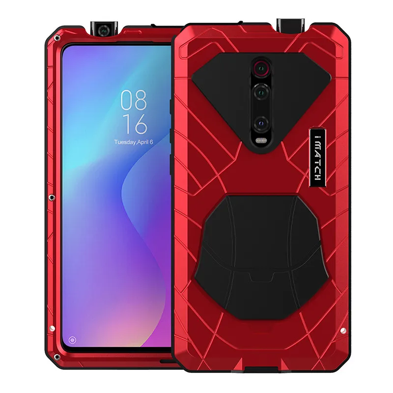 red Для Xiaomi mi 9 T твердый корпус для телефона Алюминиевый металлический сверхпрочный защитный чехол для Xiao mi 9 Pro с закаленным стеклом подарок - Цвет: red
