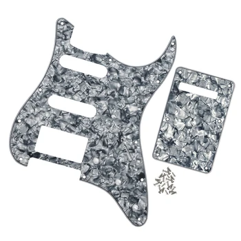 

NEW 4Ply SSH Guitar Pickguard Scratch Plate Back Plate Tremolo Cover w/Screws for FD ST Strat Guitar Style Parts ,Grey Pearl