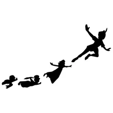 Adesivo peter pan & gang 17.1cm, adesivo estilo de carro preto/prata S3-6584